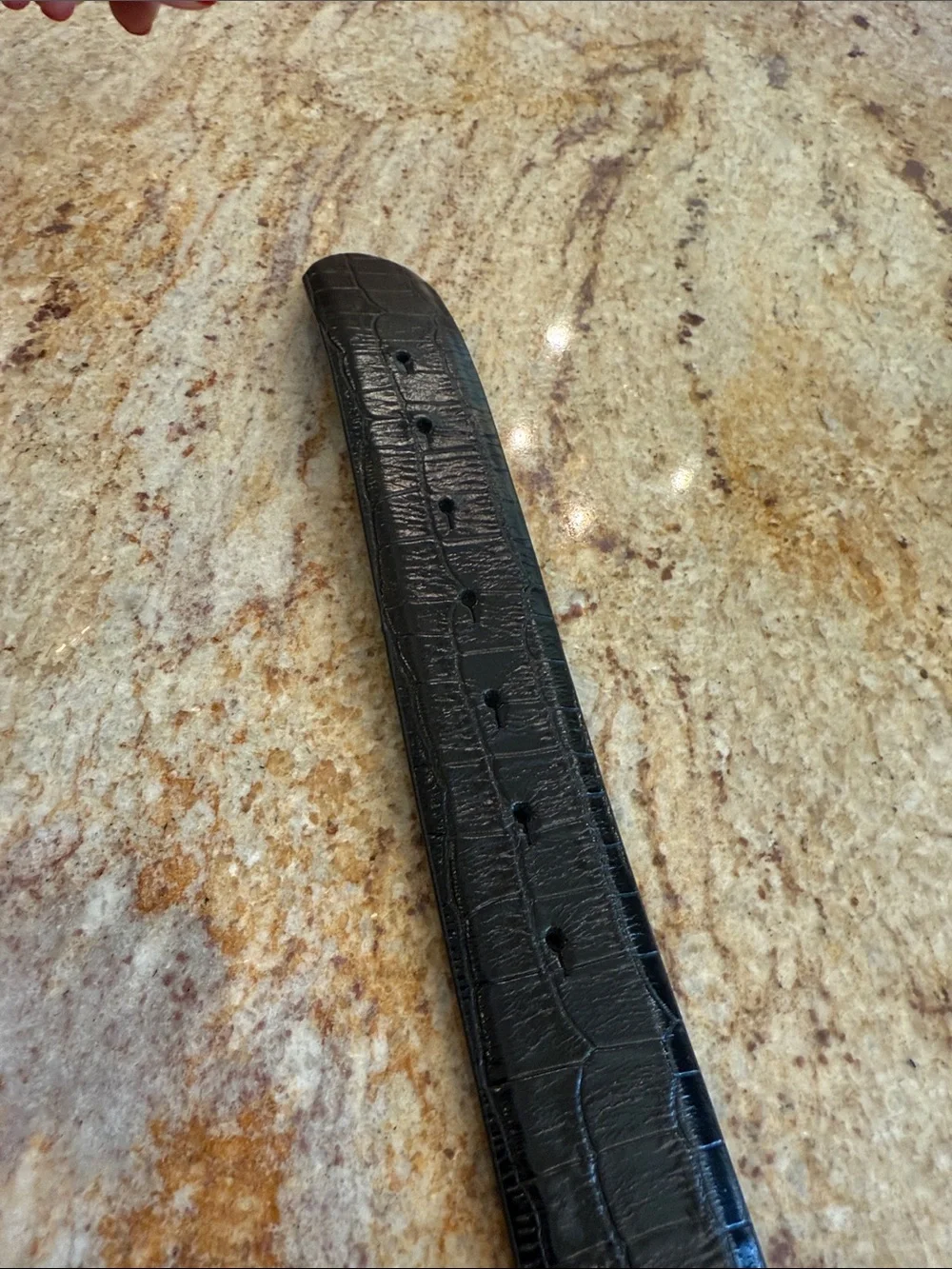 MAJE BLACK LEATHER BELT GOLD BUCKLE SIZE 3/LARGE